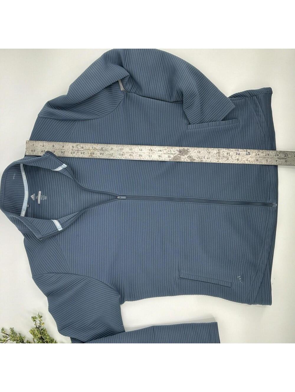 Adidas Golf Blue Zip Up Ribbed Jacket Women's Size Xl - Picture 4 of 6